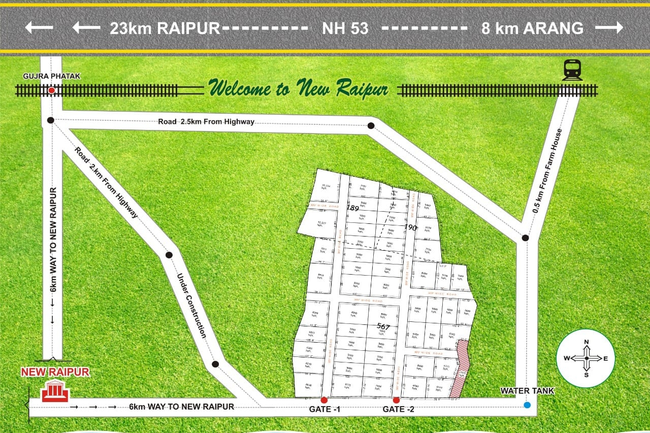 Farmhouse Plots in New Raipur | Secure Gated Campus
